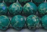 CDE2565 15.5 inches 16mm faceted round dyed sea sediment jasper beads