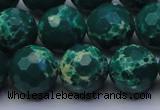 CDE2571 15.5 inches 14mm faceted round dyed sea sediment jasper beads