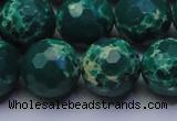 CDE2572 15.5 inches 16mm faceted round dyed sea sediment jasper beads