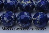 CDE2581 15.5 inches 18mm faceted round dyed sea sediment jasper beads