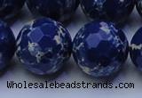 CDE2584 15.5 inches 24mm faceted round dyed sea sediment jasper beads