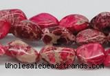 CDE26 15.5 inches 10*20mm nuggets dyed sea sediment jasper beads