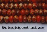 CDE2600 15.5 inches 5*8mm rondelle dyed sea sediment jasper beads