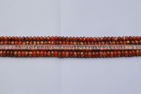 CDE2600 15.5 inches 5*8mm rondelle dyed sea sediment jasper beads