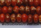 CDE2605 15.5 inches 13*18mm rondelle dyed sea sediment jasper beads