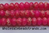 CDE2608 15.5 inches 5*8mm rondelle dyed sea sediment jasper beads