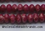 CDE2627 15.5 inches 10*14mm rondelle dyed sea sediment jasper beads