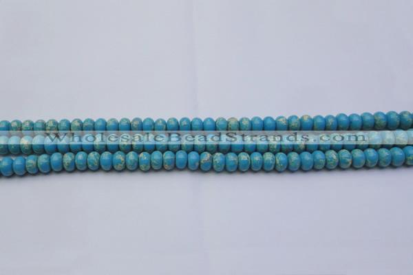 CDE2648 15.5 inches 5*8mm rondelle dyed sea sediment jasper beads