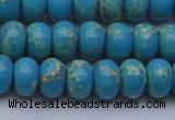 CDE2651 15.5 inches 10*14mm rondelle dyed sea sediment jasper beads