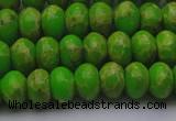 CDE2659 15.5 inches 10*14mm rondelle dyed sea sediment jasper beads