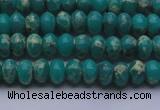 CDE2664 15.5 inches 5*8mm rondelle dyed sea sediment jasper beads