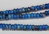 CDE273 15.5 inches 3*6mm rondelle dyed sea sediment jasper beads