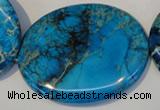 CDE321 15.5 inches 40*50mm oval dyed sea sediment jasper beads