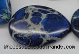 CDE327 15.5 inches 30*40mm flat teardrop dyed sea sediment jasper beads