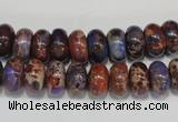 CDE371 15.5 inches 6*10mm rondelle dyed sea sediment jasper beads