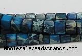 CDE52 15.5 inches 6*6mm cube dyed sea sediment jasper beads wholesale