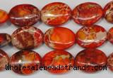 CDE531 15.5 inches 12*16mm oval dyed sea sediment jasper beads