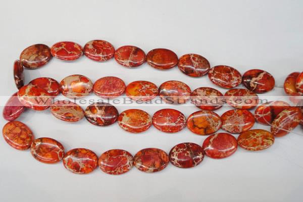 CDE533 15.5 inches 18*25mm oval dyed sea sediment jasper beads