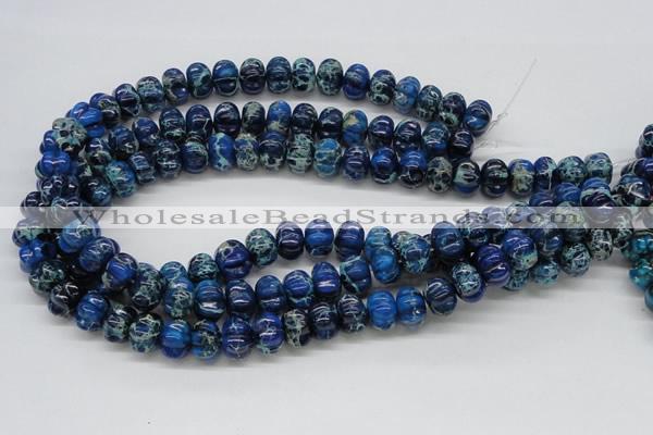 CDE59 15.5 inches 10*14mm pumpkin dyed sea sediment jasper beads