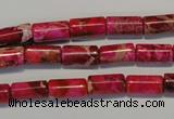 CDE591 15.5 inches 6*12mm tube dyed sea sediment jasper beads