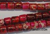 CDE595 15.5 inches 8*8mm tube dyed sea sediment jasper beads