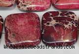 CDE626 15.5 inches 25*25mm square dyed sea sediment jasper beads