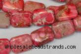 CDE631 15.5 inches 12*16mm rectangle dyed sea sediment jasper beads