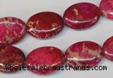 CDE645 15.5 inches 13*18mm oval dyed sea sediment jasper beads