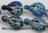 CDE66 15.5 inches 20*30mm petal shaped dyed sea sediment jasper beads