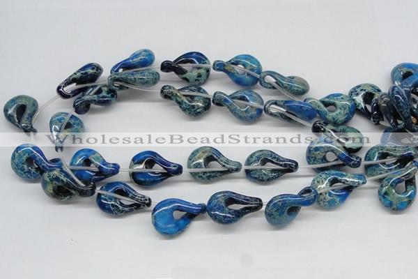 CDE66 15.5 inches 20*30mm petal shaped dyed sea sediment jasper beads