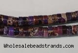 CDE704 15.5 inches 3*6mm heishi dyed sea sediment jasper beads