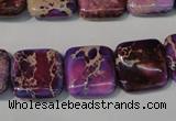 CDE717 15.5 inches 16*16mm square dyed sea sediment jasper beads