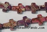 CDE722 15.5 inches 12*16mm cross dyed sea sediment jasper beads