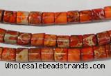 CDE735 15.5 inches 6*6mm tube dyed sea sediment jasper beads