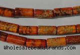 CDE736 15.5 inches 6*12mm tube dyed sea sediment jasper beads