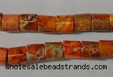 CDE737 15.5 inches 8*8mm tube dyed sea sediment jasper beads