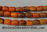 CDE740 15.5 inches 5*8mm drum dyed sea sediment jasper beads