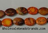 CDE750 15.5 inches 12*14mm oval dyed sea sediment jasper beads