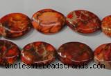 CDE751 15.5 inches 13*18mm oval dyed sea sediment jasper beads