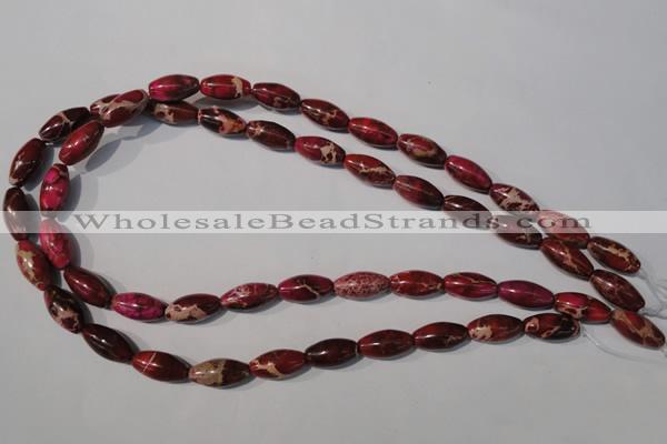 CDE778 15.5 inches 8*16mm rice dyed sea sediment jasper beads