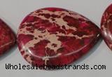 CDE790 15.5 inches 30*40mm flat teardrop dyed sea sediment jasper beads