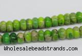 CDE87 15.5 inches 5*8mm rondelle dyed sea sediment jasper beads