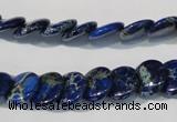 CDE911 15.5 inches 12mm flat round dyed sea sediment jasper beads