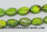 CDE92 15.5 inches 10*14mm oval dyed sea sediment jasper beads