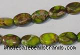 CDE939 15.5 inches 8*12mm oval dyed sea sediment jasper beads