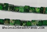 CDE969 15.5 inches 6*6mm cube dyed sea sediment jasper beads