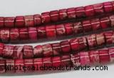 CDI11 16 inches 4*6mm cylinder dyed imperial jasper beads wholesale