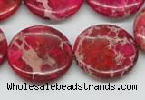 CDI18 16 inches 25mm flat round dyed imperial jasper beads wholesale