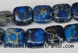 CDI238 15.5 inches 14*14mm square dyed imperial jasper beads