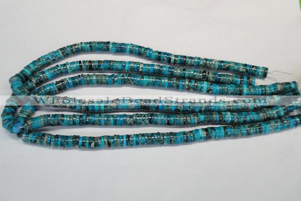 CDI276 15.5 inches 2*8mm heishi dyed imperial jasper beads